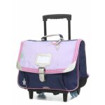 Cartable � roulettes tann's lisa 38 cm cp / ce1 / ce2 lilas / marine bleu
