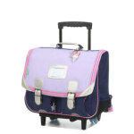 Cartable  roulettes tann's lisa 41 cm ce2 / cm1 / cm2 lilas / marine bleu