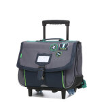 Cartable � roulettes tann's tiago 38 cm cp / ce1 / ce2 gris