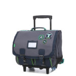 Cartable  roulettes tann's tiago 41 cm ce2 / cm1 / cm2 gris