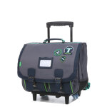 Cartable � roulettes tann's tiago 41 cm ce2 / cm1 / cm2 gris