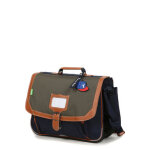 Cartable tann's axel 38 cm - poche gourde cp / ce1 / ce2 kaki / bleu vert