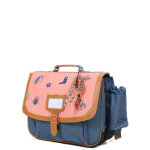 Cartable tann's jane 38 cm - poche gourde cp / ce1 / ce2 corail / bleu rose
