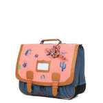 Cartable tann's jane 41 cm ce2 / cm1 / cm2 corail / bleu rose