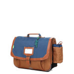 Cartable tann's nils 38 cm - poche gourde cp / ce1 / ce2 bleu / camel