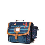 Cartable tann's x armor lux titouan 38 cm - poche cp / ce2 bleu marine