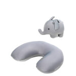 Coussin de voyage kikkerland zip & flip �l�phant gris