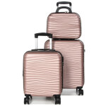 Ensemble 2 valises cabine rigides lys sedona et vanity rose gold