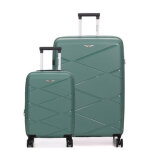 Ensemble 2 valises rigides extensibles worldline kos 2 vert sauge