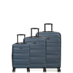 Ensemble 3 valises extensibles delsey air armour - slim galets bleu