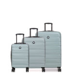 Ensemble 3 valises extensibles delsey air armour - slim vert sauge