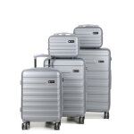 Ensemble 3 valises horizon napoli et 2 vanity gris silver