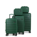 Ensemble 3 valises horizon napoli et 2 vanity vert bouteille