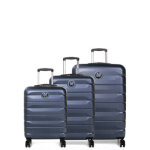 Ensemble 3 valises rigides delsey air armour bleu nuit