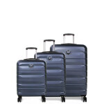 Ensemble 3 valises rigides delsey air armour bleu nuit