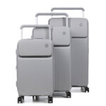 Ensemble 3 valises rigides extensibles airtex alrakis gris clair
