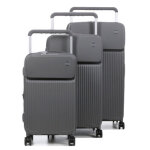 Ensemble 3 valises rigides extensibles airtex alrakis gris fonc