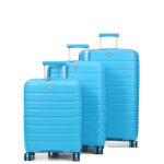Ensemble 3 valises rigides extensibles roncato b - flying bleu ciel