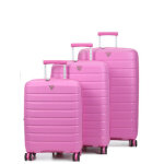 Ensemble 3 valises rigides extensibles roncato b - flying pink rose
