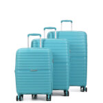 Ensemble 3 valises rigides extensibles snowball bilbao bleu azur