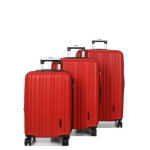 Ensemble 3 valises rigides extensibles worldline braga 2 rouge
