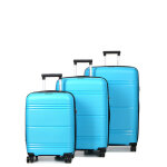 Ensemble 3 valises rigides extensibles worldline izmir bleu azur