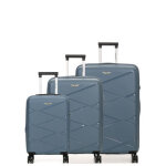 Ensemble 3 valises rigides extensibles worldline kos 2 bleu orage