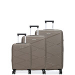 Ensemble 3 valises rigides extensibles worldline kos 2 champagne beige