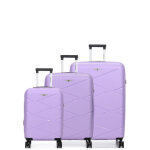 Ensemble 3 valises rigides extensibles worldline kos 2 mauve violet