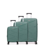 Ensemble 3 valises rigides extensibles worldline kos 2 vert sauge