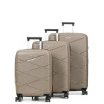 Set 3 valises rigides extensibles pas cher worldline kos champagne marron