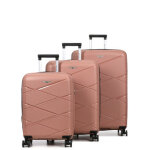 Set 3 valises rigides extensibles pas cher worldline kos vieux rose