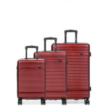 Ensemble 3 valises rigides horizon paddle rouge