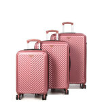Ensemble 3 valises rigides kinston bahia rose