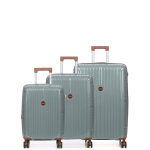 Ensemble 3 valises rigides teneo boxea vert de gris