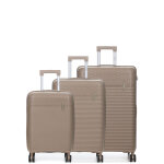 Ensemble 3 valises rigides teneo linea kaki marron