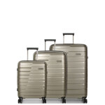Ensemble 3 valises rigides travelite air base champagne beige