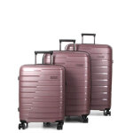 Ensemble 3 valises rigides travelite air base lilas rose