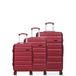 Ensemble 3 valises rigides worldline minneapolis 3 bordeaux rouge