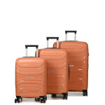 Ensemble 3 valises rigides worldline syros cognac orange