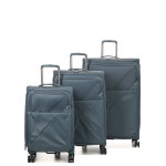 Ensemble 3 valises souples extensibles airtex toliman bleu ardoise