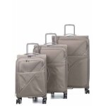 Ensemble 3 valises souples extensibles airtex toliman vert tilleul
