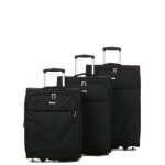 Ensemble 3 valises souples extensibles snowball week - end - 2 roues noir