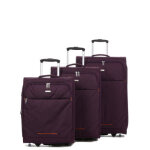 Ensemble 3 valises souples extensibles snowball week - end - 2 roues violet