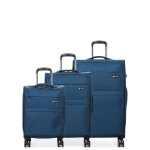 Ensemble 3 valises souples horizon premium dressing bleu