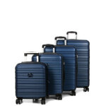 Ensemble 4 valises rigides extensibles worldline linz 2 bleu marine