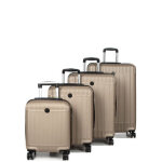 Ensemble 4 valises rigides worldline tulsa champagne beige