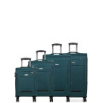 Ensemble 4 valises souples extensibles worldline corinthe bleu canard vert