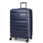 Grande valise rigide extensible delsey air armour 77 cm bleu nuit