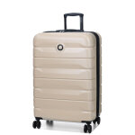 Grande valise rigide extensible delsey air armour 76 cm sable chaud beige